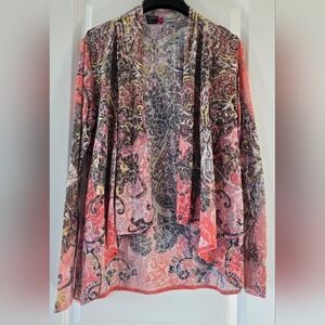 Emma G Lightweight‎ Women's Open Front Top Cardigan Style Cover Up Size Small